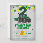Invitation d'anniversaire du tracteur pour n'impor (Devant)