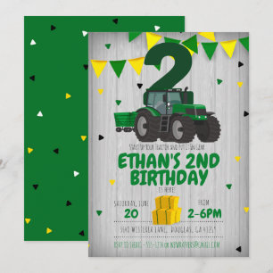Invitation d'anniversaire du tracteur pour n'impor