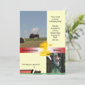 Invitation d'anniversaire du tracteur : Tracteur i (Debout devant)
