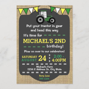 Tracteur Invitations Faire Part Zazzle