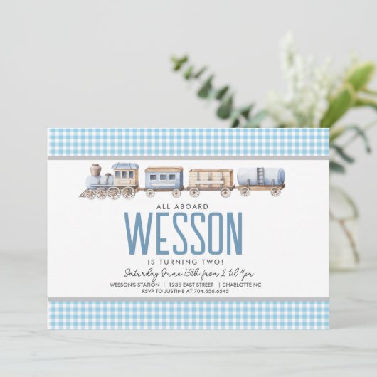 Invitation d'anniversaire du train (Debout devant)