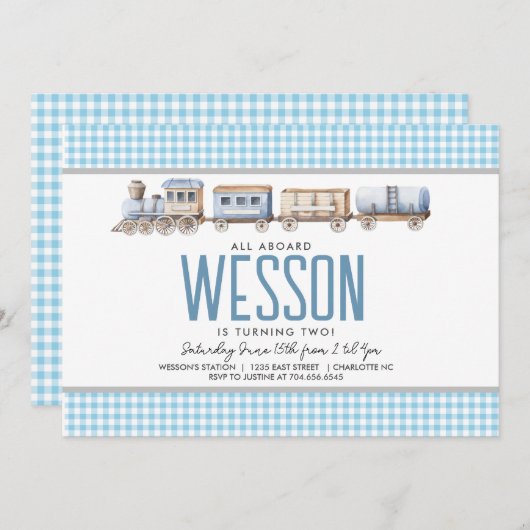 Invitation d'anniversaire du train (Devant / Derrière)