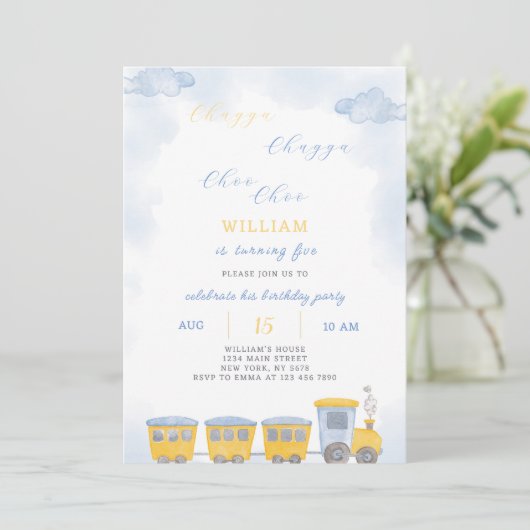 Invitation d'anniversaire du train (Debout devant)