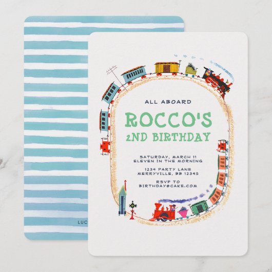 Invitation d'anniversaire du train (Devant / Derrière)