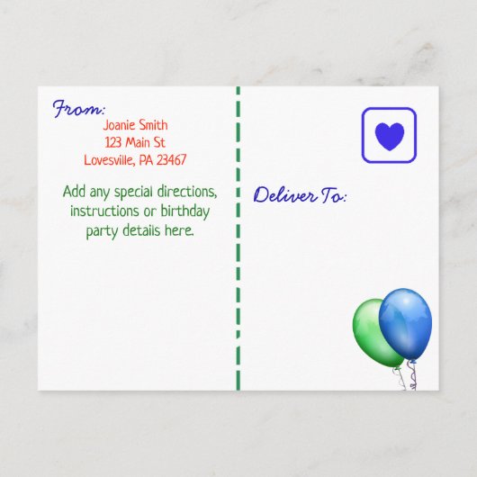 Invitation d'anniversaire du train Choo Choo (Dos)