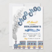 Invitation d'anniversaire du train Chugga Chugga C (Devant)