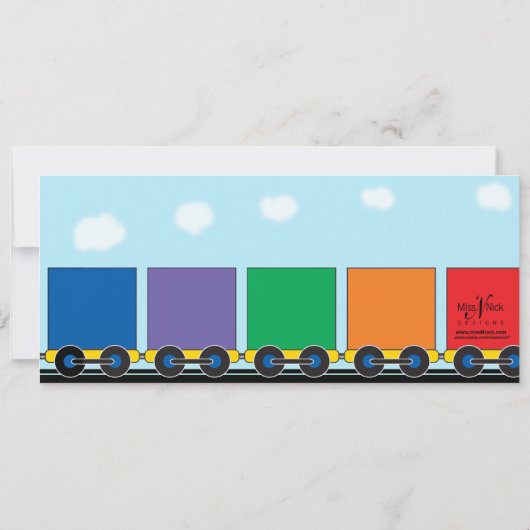 Invitation d'anniversaire du train Colorful Choo C (Dos)