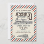 Invitation d'anniversaire du train Invitations Vin (Devant)