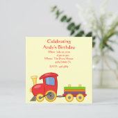 Invitation d'anniversaire du train pour enfants (Debout devant)