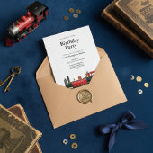 Invitation d'anniversaire du train rouge vintage