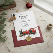 Invitation d'anniversaire du train rouge vintage