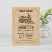 Invitation d'anniversaire du train vintage (Debout devant)