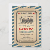 Invitation d'anniversaire du train vintage (Devant)