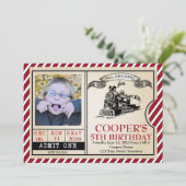 Invitation d'anniversaire du train vintage (Debout devant)