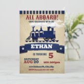Invitation d'anniversaire du train vintage (Debout devant)