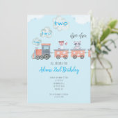 Invitation d'anniversaire du train Watercolor (Debout devant)