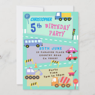 Invitation d'anniversaire du transport