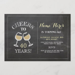 Invitation d'Anniversaire du vin blanc