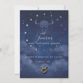 Invitation d'anniversaire du zodiaque Taureau (Devant)
