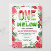 Invitation d'anniversaire d'un an de pastèque Une (Devant)