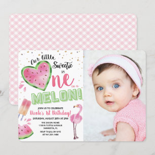 Invitation d'anniversaire d'un an de pastèque Une