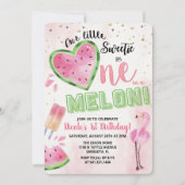 Invitation d'anniversaire d'un an de pastèque Une (Devant)