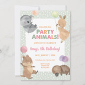 Invitation d'anniversaire d'un animal australien K (Devant)