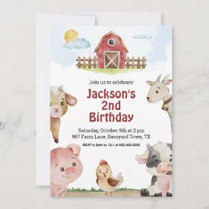 Invitation d'anniversaire d'un animal de ferme
