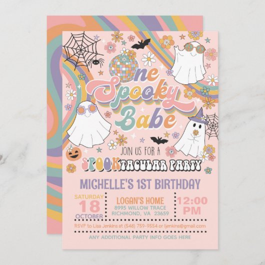 Invitation d'anniversaire d'un bébé Éffrayant - Fi (Devant / Derrière)