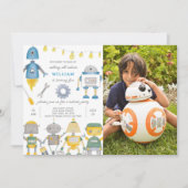 Invitation d'anniversaire d'un robot avec photo (Devant)