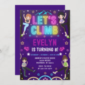 Invitation d'anniversaire d'une Escalade de rock p (Devant / Derrière)