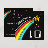 Invitation d'anniversaire d'une étoile de tir pers (Devant / Derrière)