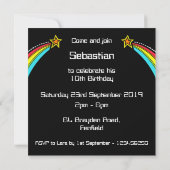 Invitation d'anniversaire d'une étoile de tir pers (Dos)