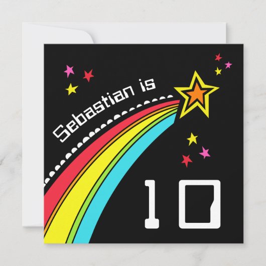 Invitation d'anniversaire d'une étoile de tir pers (Devant)