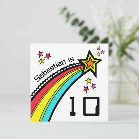 Invitation d'anniversaire d'une étoile de tir pers (Debout devant)