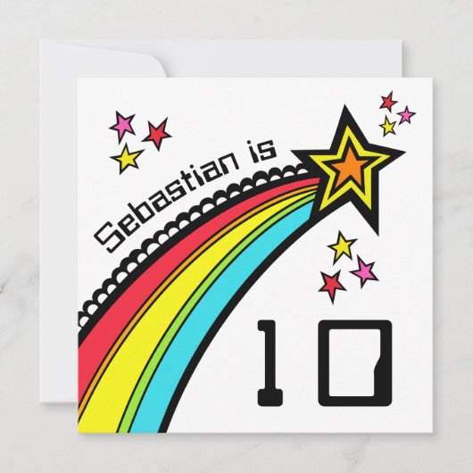 Invitation d'anniversaire d'une étoile de tir pers (Devant)