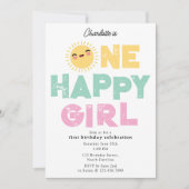 Invitation d'anniversaire d'une fille heureuse 1er (Devant)