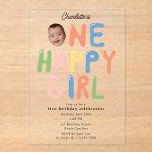Invitation d'anniversaire d'une fille heureuse 1er (Recto)