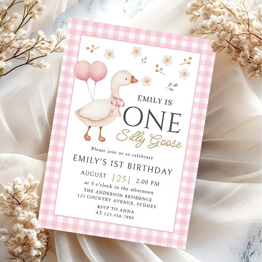 Invitation d'anniversaire d'une oie sotte