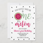 Invitation d'anniversaire d'une première pastèque  (Devant)