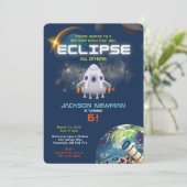Invitation d'anniversaire Eclipse spatiale (Debout devant)