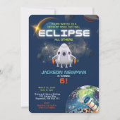 Invitation d'anniversaire Eclipse spatiale (Devant)