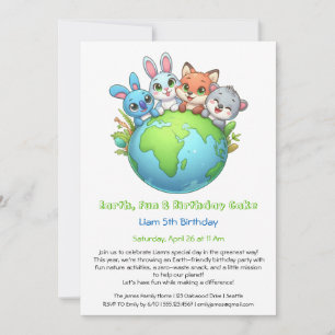 Invitation d'anniversaire écologique