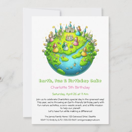 Invitation d'anniversaire écologique (Devant)