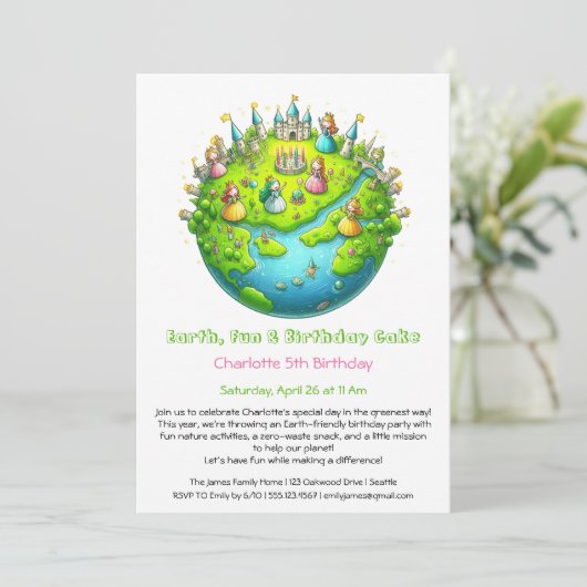 Invitation d'anniversaire écologique (Debout devant)