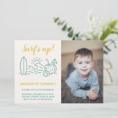 Invitation d'anniversaire éditable du surf (Debout devant)