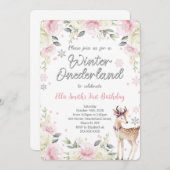 Invitation d'anniversaire Editable Winter Wonderla (Devant / Derrière)