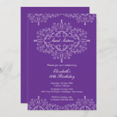 Invitation d'anniversaire Eegant Purple Sweet sixt (Devant / Derrière)