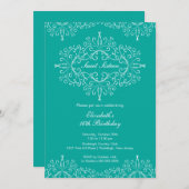 Invitation d'anniversaire Eegant Turquoise Sweet s (Devant / Derrière)