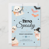 Invitation d'anniversaire effrayant Halloween deux (Devant)